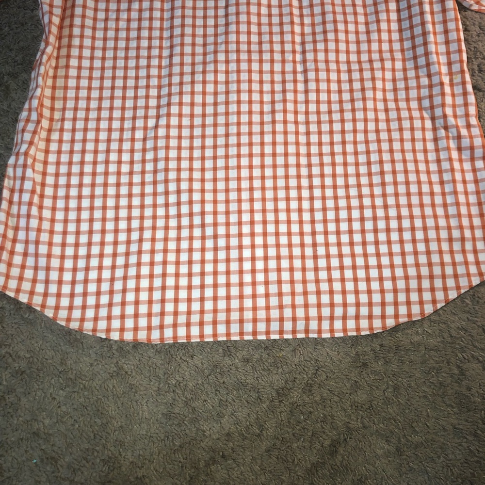 Banana Republic Slim Fit Mens Size 17.5 XL Button Down Up Orange Summer Shirt - Picture 7 of 7